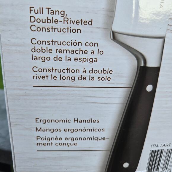 NIB Skandia 10 Piece Cutlery Set With Block Full Tang Double-Riveted - Picture 10 of 13